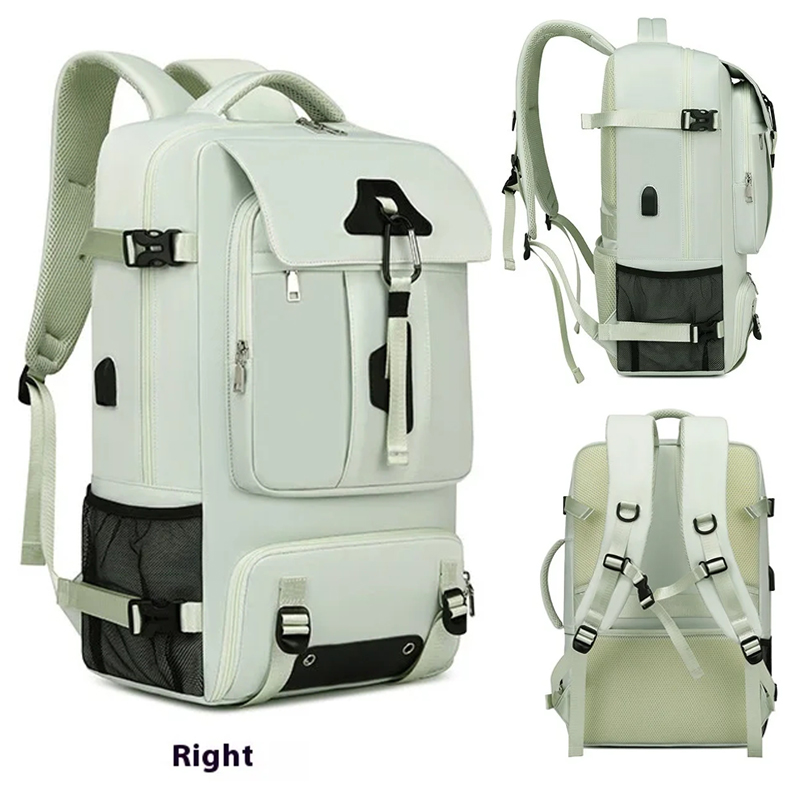 Laptop Backpack 15.6 - 55L拡張可能なトラベルバックパック、独立したシューズポケット付きのコンバーチブルショルダークロスボディバッグ、15.6インチのラップトップに適合