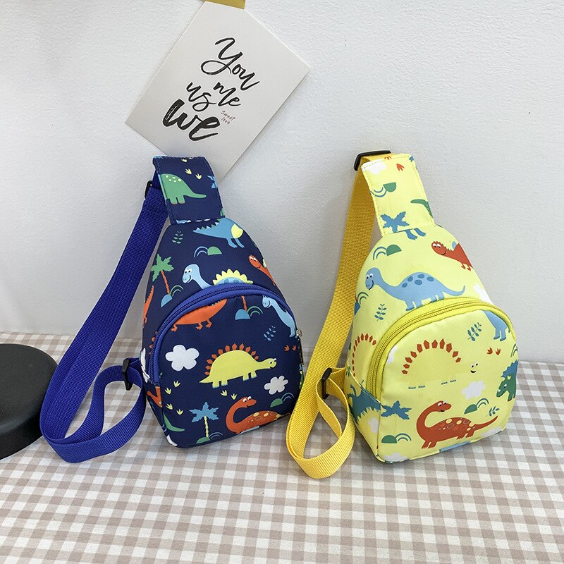 Mini Backpack Purse - 子供用かわいい恐竜ショルダーバッグ赤ちゃん女の子新しいカジュアル男の子子供用胸袋コイン財布ナイロンハンドバッグ小さなメッセンジャーバッグ