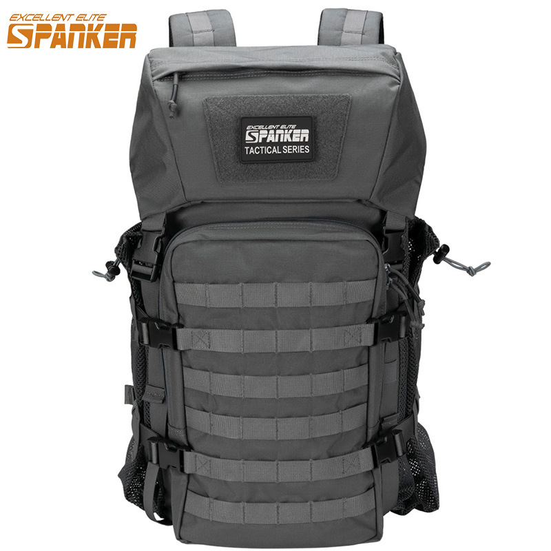 Rucksack Military Style - 戦術的なバックパック 40L 500D ナイロン屋外ハイキングバックパックモールアサルトパックキャンプ旅行釣り男性リュックサックボトルホルダー