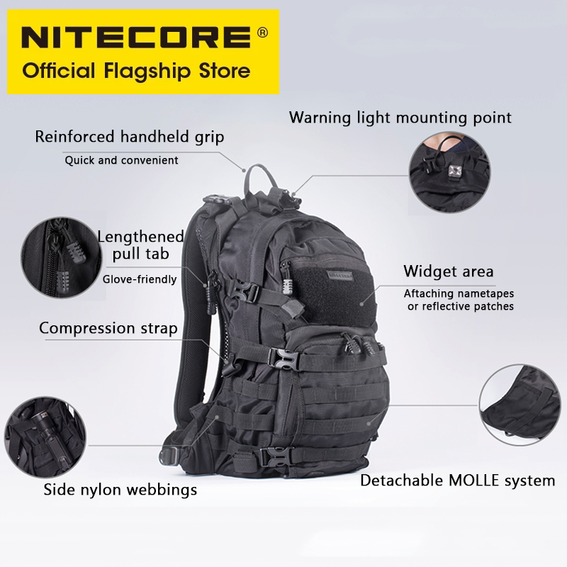 NITECORE BP20 20L 旅行バックパック通勤バッ - Rucksack Military Style のレビューと価格