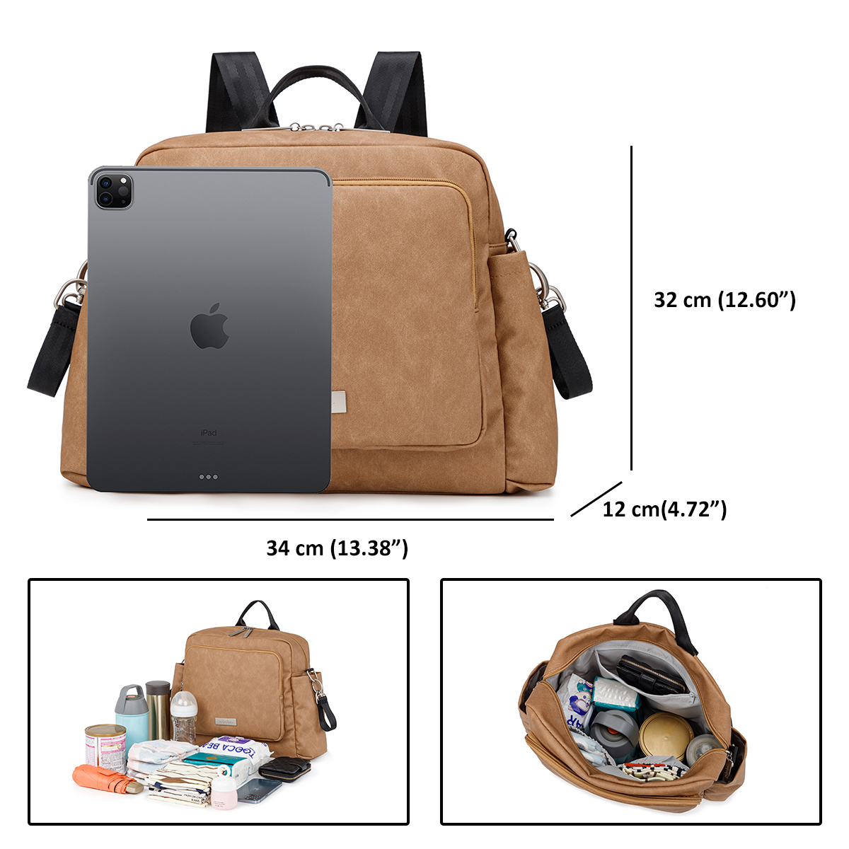 ファッション新しいママおむつバックパック大容量多機能防水おむ - Backpack Diaper Bag のレビューと価格