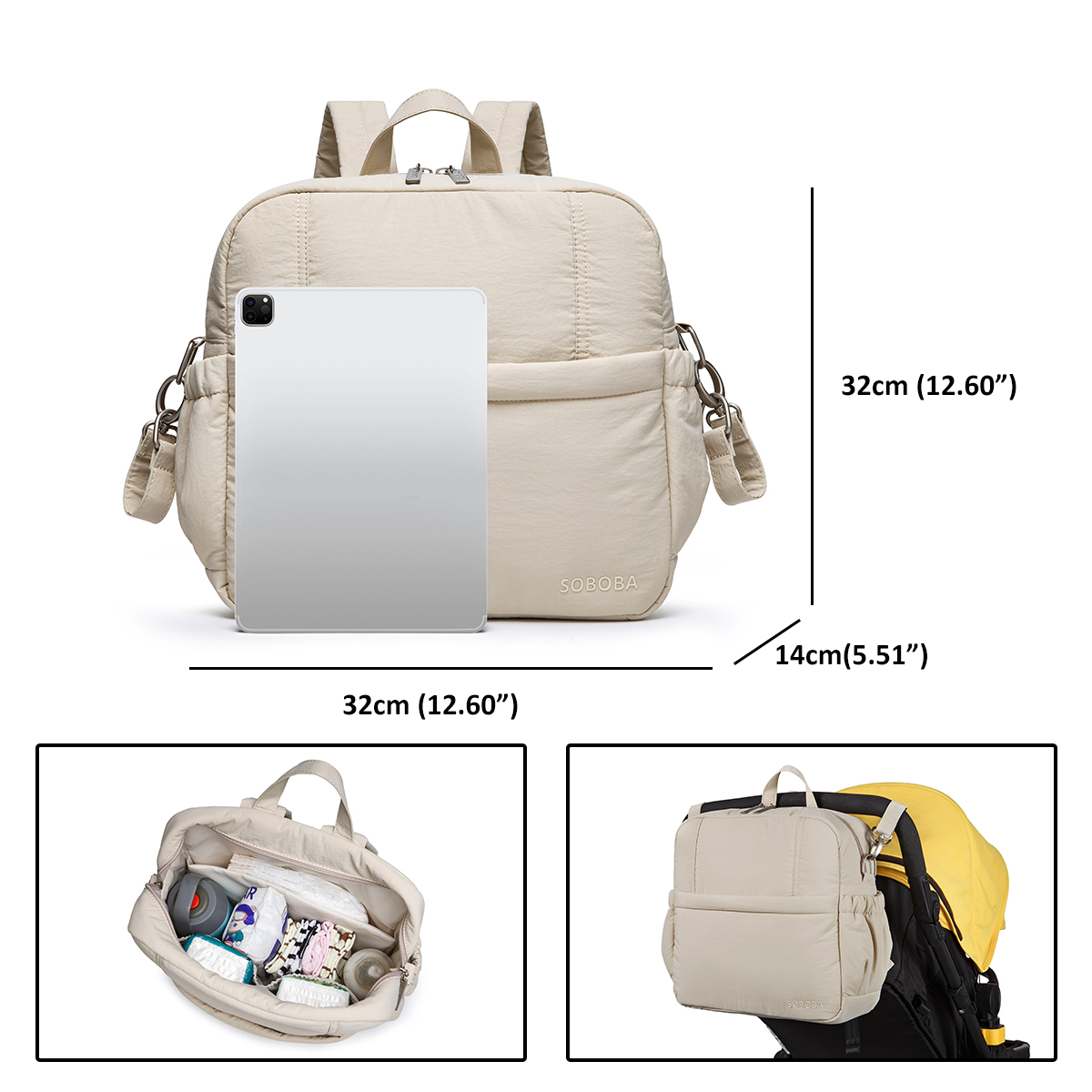 ソボバ 大容量おむつバックパック 多機能新生児用おむつ替えバ - Backpack Diaper Bag のレビューと価格