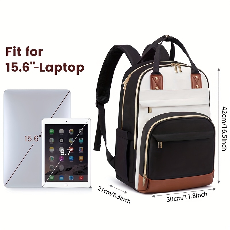 女性用ツートンカラーのノートパソコン用バックパック、防水仕様 - Laptop Backpack 15.6 のレビューと価格