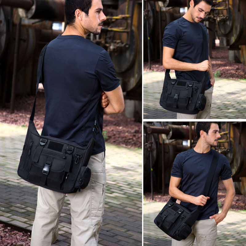 14 インチのラップトップショルダーバッグ男性スポーツバッグ - Rucksack Military Style のレビューと価格